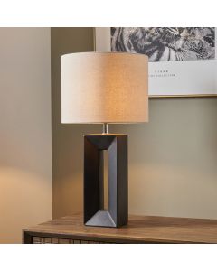 Block Black Ceramic Tall Table Lamp