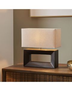 Block Black Ceramic Rectangular Table Lamp