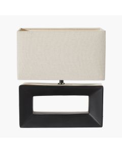 Block Black Ceramic Rectangular Table Lamp