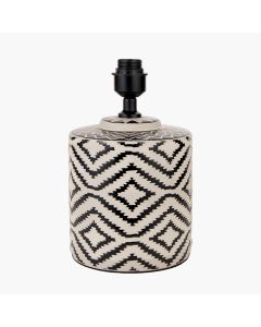 Chirala Black and White Ikat Ceramic Table Lamp Base