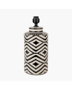 Chirala Black and White Tall Ikat Ceramic Table Lamp Base