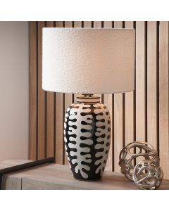 Elkorn Black and White Tall Coral Ceramic Table Lamp Base