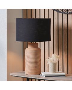 Sierra Natural Tall Ribbed Terracotta Table Lamp Base