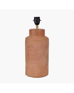 Sierra Natural Tall Ribbed Terracotta Table Lamp Base