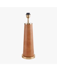 Laurence Tan Leather and Brass Table Lamp