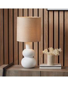 Aaliyah  White Curved Bottle Ceramic Table Lamp