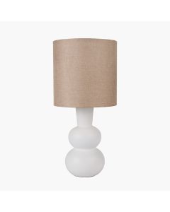 Aaliyah  White Curved Bottle Ceramic Table Lamp