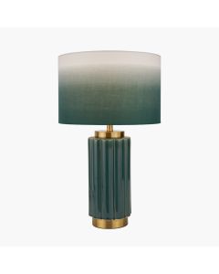 Lushan Green Scalloped Ceramic Table Lamp 