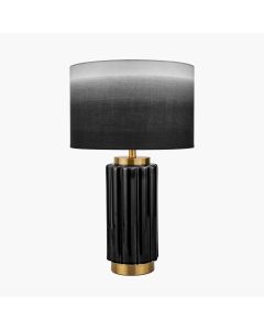 Lushan Black Scalloped Ceramic Table Lamp 