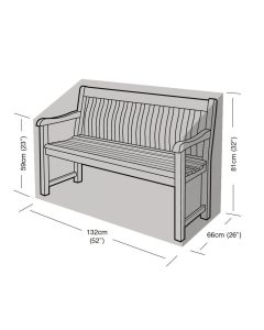 2 Seater Bench Weather Cover 133x66x81cm 