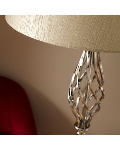 Jenna Silver Metal Twist Detail Floor Lamp 