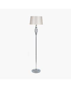Jenna Silver Metal Twist Detail Floor Lamp 