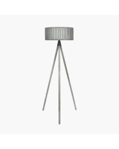 Rabanne Slatted Antique Wood Tripod Floor Lamp