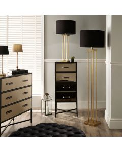 Langston Satin Brass Metal Column Floor Lamp Base