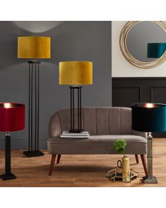 Langston Matt Black Metal Column Floor Lamp Base