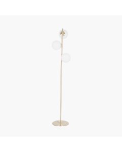 Asterope White Orb and Gold Metal Floor Lamp