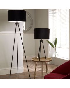 Houston Matt Black Metal Tripod Floor Lamp
