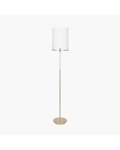 Midland Champagne Gold Metal and Marble Effect Floor Lamp