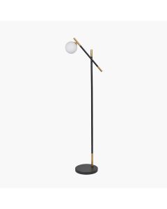 Wanda White Orb and Black Metal Floor Lamp