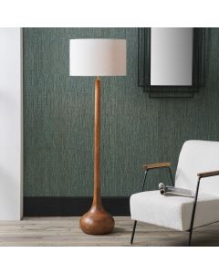 Toma Oiled Wood Tall Neck Floor Lamp Base