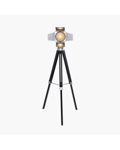 Hereford Silver and Black Tripod Floor Lamp