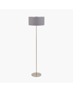 Elin Brushed Silver & Steel Grey Floor Lamp