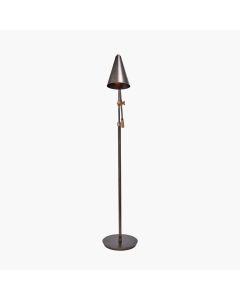 Emiliano Antique Bronze and Antique Brass Adjustable Task Floor Lamp