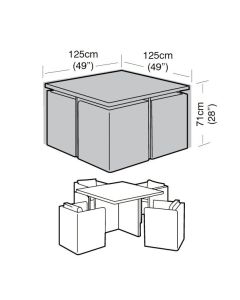 4 Seater Medium Cube Set Weathercover 125x125x71cm 