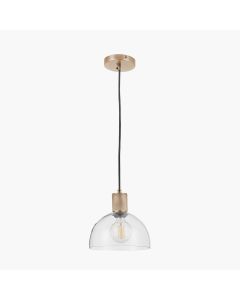 Kingston Clear Glass with Antique Brass Fitting Electric Pendant