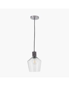Bexley Clear Glass with Antique Bronze Fitting Electric Pendant