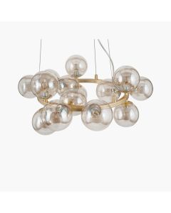 Vecchio Lustre Glass Ball and Gold Metal Pendant