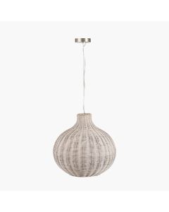 Allona Grey Wash Rattan Pendant