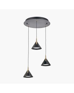 Astarion Matt Black and Gold Multi Drop LED Pendant