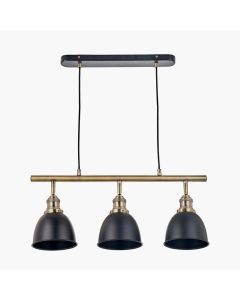 Augusto Black and Gold Task Bar Pendant