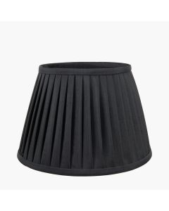 Lyndon 40cm Black Silk Mix Knife Pleat Tapered Lampshade