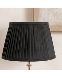 Lyndon 40cm Black Silk Mix Knife Pleat Tapered Lampshade