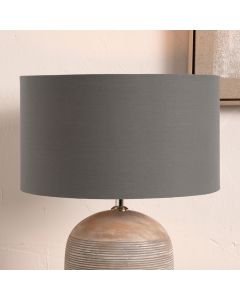 Harry 30cm Steel Grey Poly Cotton Cylinder Lampshade