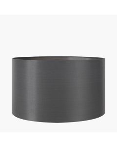 Zara 35cm Steel Grey Silk Lined Cylinder Lampshade