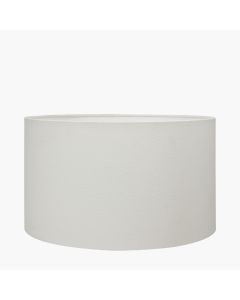 Henry 40cm White Handloom Cylinder Lampshade