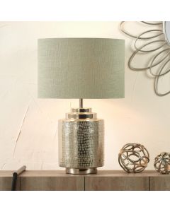 Edward 50cm Pistachio Green Linen Cylinder Lampshade