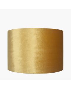 Bow 30cm Mustard Velvet Cylinder Lampshade