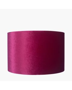 Bow 45cm Raspberry Velvet Cylinder Lampshade