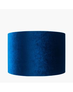 Bow 35cm Sapphire Velvet Cylinder Lampshade