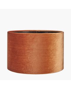 Bow 25cm Tobacco Velvet Cylinder Lampshade