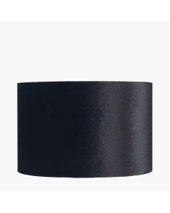 Bow 40cm Black Velvet Cylinder Lampshade