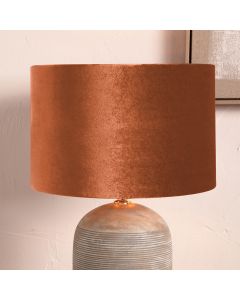 Bow 35cm Tobacco Velvet Cylinder Lampshade