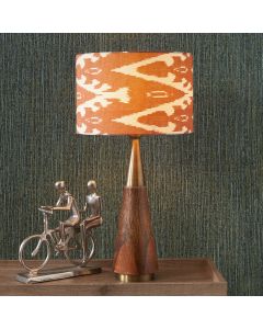 Lars 30cm Cinnamon Ikat Patterned Cylinder Lampshade