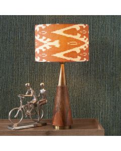 Lars 35cm Cinnamon Ikat Patterned Cylinder Shade