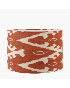 Lars 30cm Cinnamon Ikat Patterned Cylinder Shade