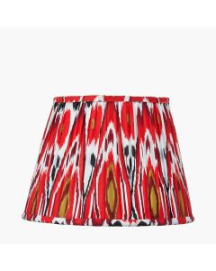 Izara 30cm Red Ikat Patterned Mushroom Pleat Tapered Lampshade